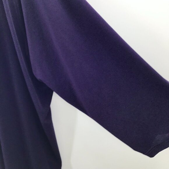 Vintage 3X Lagenlook Duster Dressbarn Slinky Open Front Top Deep Purple Witchy - Picture 3 of 7